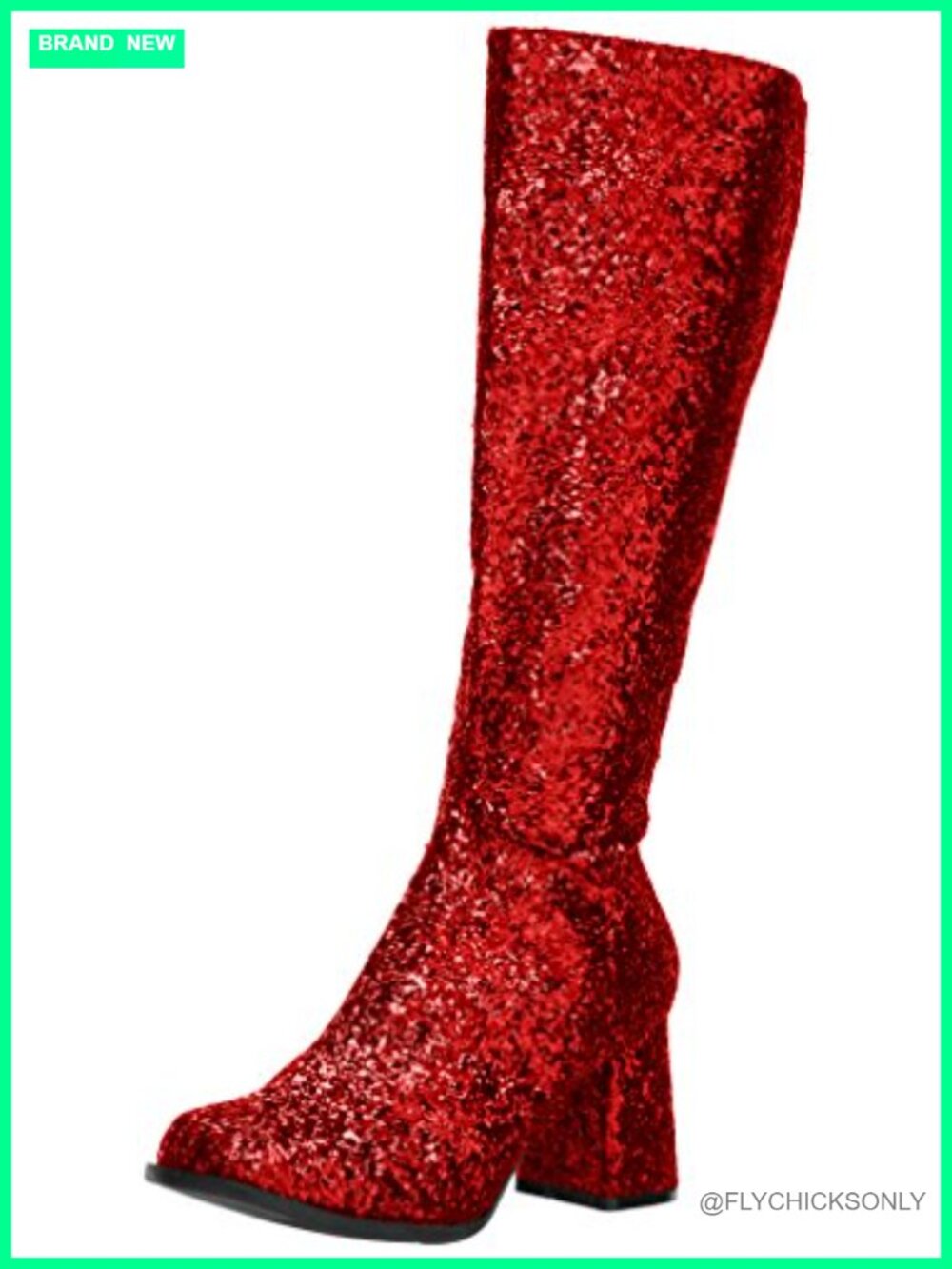 Gogo-G Knee-High Block Heel Boots Leather Square Toe Halloween